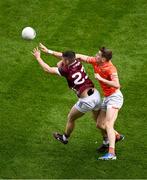 28 July 2024; Johnny Heaney of Galway in action against Andrew Murnin of Armagh during the GAA Football All-Ireland Senior Championship Final match between Armagh and Galway at Croke Park in Dublin. Photo by Daire Brennan/Sportsfile