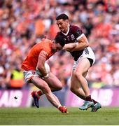 28 July 2024; Aidan Forker of Armagh in action against Shane Walsh of Galway during the GAA Football All-Ireland Senior Championship Final match between Armagh and Galway at Croke Park in Dublin. Photo by Ramsey Cardy/Sportsfile