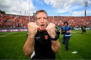 28 July 2024; Armagh manager Kieran McGeeney celebrates after the GAA Football All-Ireland Senior Championship Final match between Armagh and Galway at Croke Park in Dublin. Photo by Ramsey Cardy/Sportsfile