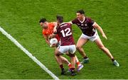 28 July 2024; Aidan Forker of Armagh in action against Cillian McDaid, left, and Shane Walsh of Galway during the GAA Football All-Ireland Senior Championship Final match between Armagh and Galway at Croke Park in Dublin. Photo by Daire Brennan/Sportsfile