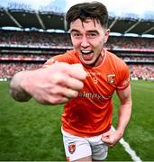 28 July 2024; Ben Crealey of Armagh celebrates after his side's victory in the GAA Football All-Ireland Senior Championship Final match between Armagh and Galway at Croke Park in Dublin. Photo by Piaras Ó Mídheach/Sportsfile