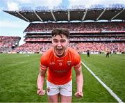 28 July 2024; Ben Crealey of Armagh celebrates after his side's victory in the GAA Football All-Ireland Senior Championship Final match between Armagh and Galway at Croke Park in Dublin. Photo by Piaras Ó Mídheach/Sportsfile