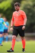 28 July 2024; Referee Eric McCann during the FAI Women's Amateur Cup Final 2024 match between Whitehall Rangers and Terenure Rangers at UCD Bowl in Dublin. Photo by Michael P Ryan/Sportsfile