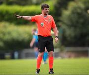 28 July 2024; Referee Eric McCann during the FAI Women's Amateur Cup Final 2024 match between Whitehall Rangers and Terenure Rangers at UCD Bowl in Dublin. Photo by Michael P Ryan/Sportsfile