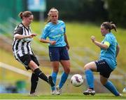 28 July 2024; Rachel McLoughlin of Whitehall Rangers in action against Niamh Carroll of Terenure Rangers during the FAI Women's Amateur Cup Final 2024 match between Whitehall Rangers and Terenure Rangers at UCD Bowl in Dublin. Photo by Michael P Ryan/Sportsfile