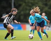 28 July 2024; Caroline Healy of Terenure Rangers in action against Jane McKevitt of Whitehall Rangers during the FAI Women's Amateur Cup Final 2024 match between Whitehall Rangers and Terenure Rangers at UCD Bowl in Dublin. Photo by Michael P Ryan/Sportsfile