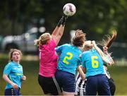 28 July 2024; Whitehall Rangers goalkeeper Jennifer Kett punches clear during the FAI Women's Amateur Cup Final 2024 match between Whitehall Rangers and Terenure Rangers at UCD Bowl in Dublin. Photo by Michael P Ryan/Sportsfile
