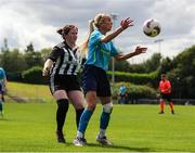 28 July 2024; Caroline Thorpe of Terenure Rangers in action against Megan Boggs of Whitehall Rangers during the FAI Women's Amateur Cup Final 2024 match between Whitehall Rangers and Terenure Rangers at UCD Bowl in Dublin. Photo by Michael P Ryan/Sportsfile