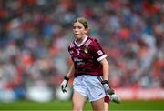 28 July 2024; Wallis Ashmore, Marshalstown NS, Marshalstown, Wexford, representing Galway during the GAA INTO Cumann na mBunscol Respect Exhibition Go Games at the GAA Football All-Ireland Senior Championship Final match between Armagh and Galway at Croke Park in Dublin. Photo by Ray McManus/Sportsfile