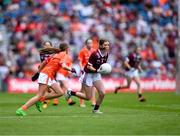 28 July 2024; Wallis Ashmore, Marshalstown NS, Marshalstown, Wexford, representing Galway during the GAA INTO Cumann na mBunscol Respect Exhibition Go Games at the GAA Football All-Ireland Senior Championship Final match between Armagh and Galway at Croke Park in Dublin. Photo by Ray McManus/Sportsfile