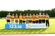 28 July 2024; The Leevale AC team who came third in the Premier Men's event at the 123.ie National Track and Field League Final at Tullamore Harriers Athletics Club in Offaly. Photo by Matt Browne/Sportsfile