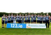 28 July 2024; The Lagan Valley team that came third in the Division One team event at the 123.ie National Track and Field League Final at Tullamore Harriers Athletics Club in Offaly. Photo by Matt Browne/Sportsfile