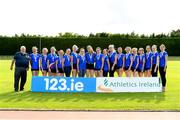 28 July 2024; The Dundrum South Dublin AC team who came second in the Women's Premier Event at the 123.ie National Track and Field League Final at Tullamore Harriers Athletics Club in Offaly. Photo by Matt Browne/Sportsfile