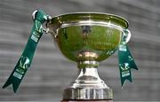 29 July 2024; A general view of the cup during a 2024 Sports Direct Women's FAI Cup First Round media day at FAI HQ in Dublin. Photo by Ben McShane/Sportsfile