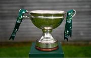 29 July 2024; A general view of the cup during a 2024 Sports Direct Women's FAI Cup First Round media day at FAI HQ in Dublin. Photo by Ben McShane/Sportsfile