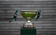 29 July 2024; A general view of the cup during a 2024 Sports Direct Women's FAI Cup First Round media day at FAI HQ in Dublin. Photo by Ben McShane/Sportsfile