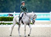 27 July 2024; Austin O’Connor of Team Ireland riding Colorado Blue during the eventing individual dressage at the Château de Versailles during the 2024 Paris Summer Olympic Games in Paris, France. Photo by Pierre Costabadie/Sportsfile