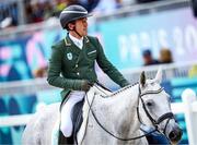 27 July 2024; Austin O’Connor of Team Ireland riding Colorado Blue during the eventing individual dressage at the Château de Versailles during the 2024 Paris Summer Olympic Games in Paris, France. Photo by Pierre Costabadie/Sportsfile
