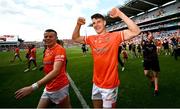 28 July 2024; Aidan Nugent, left, and Niall Grimley of Armagh after the GAA Football All-Ireland Senior Championship Final match between Armagh and Galway at Croke Park in Dublin. Photo by Ramsey Cardy/Sportsfile