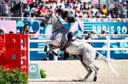 29 July 2024; Austin O'Connor of Team Ireland riding Colorado Blue during the eventing individual showjumping at the Château de Versailles during the 2024 Paris Summer Olympic Games in Paris, France. Photo by Pierre Costabadie/Sportsfile