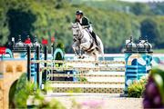 29 July 2024; Austin O'Connor of Team Ireland riding Colorado Blue during the eventing individual showjumping at the Château de Versailles during the 2024 Paris Summer Olympic Games in Paris, France. Photo by Pierre Costabadie/Sportsfile