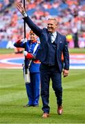 28 July 2024; Captain Graham Geraghty of the 1999 All-Ireland winning Meath football jubilee team who were honoured before the GAA Football All-Ireland Senior Championship Final match between Armagh and Galway at Croke Park in Dublin. Photo by Ben McShane/Sportsfile
