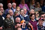 28 July 2024; An Taoiseach Simon Harris TD in attendance at the GAA Football All-Ireland Senior Championship Final match between Armagh and Galway at Croke Park in Dublin. Photo by Piaras Ó Mídheach/Sportsfile