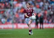 28 July 2024; Wallis Ashmore, Marshalstown NS, Marshalstown, Wexford, representing Galway during the GAA INTO Cumann na mBunscol Respect Exhibition Go Games at the GAA Football All-Ireland Senior Championship Final match between Armagh and Galway at Croke Park in Dublin. Photo by Ben McShane/Sportsfile