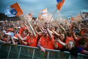 29 July 2024; Supporters at the homecoming celebrations of the All-Ireland Senior Football Champions at BOX-IT Athletic Grounds in Armagh. Photo by Ramsey Cardy/Sportsfile