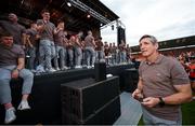 29 July 2024; Armagh manager Kieran McGeeney at the homecoming celebrations of the All-Ireland Senior Football Champions at BOX-IT Athletic Grounds in Armagh. Photo by Ramsey Cardy/Sportsfile