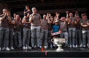 29 July 2024; Armagh manager Kieran McGeeney at the homecoming celebrations of the All-Ireland Senior Football Champions at BOX-IT Athletic Grounds in Armagh. Photo by Ramsey Cardy/Sportsfile