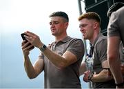 29 July 2024; Connaire Mackin, left, and Ciarán Mackin at the homecoming celebrations of the All-Ireland Senior Football Champions at BOX-IT Athletic Grounds in Armagh. Photo by Ramsey Cardy/Sportsfile