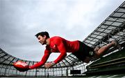 30 July 2024; Budweiser ambassador Joey Carbery at the Aviva Stadium in Dublin. Budweiser is the Official Beer Partner of the Aer Lingus College Football Classic this August 24th. To be in with a chance to win tickets to the game, fans can visit Budweiser.ie. Photo by David Fitzgerald/Sportsfile