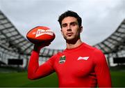 30 July 2024; Budweiser ambassador Joey Carbery at the Aviva Stadium in Dublin. Budweiser is the Official Beer Partner of the Aer Lingus College Football Classic this August 24th. To be in with a chance to win tickets to the game, fans can visit Budweiser.ie. Photo by David Fitzgerald/Sportsfile