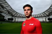 30 July 2024; Budweiser ambassador Joey Carbery at the Aviva Stadium in Dublin. Budweiser is the Official Beer Partner of the Aer Lingus College Football Classic this August 24th. To be in with a chance to win tickets to the game, fans can visit Budweiser.ie. Photo by David Fitzgerald/Sportsfile