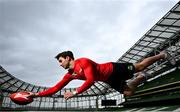 30 July 2024; Budweiser ambassador Joey Carbery at the Aviva Stadium in Dublin. Budweiser is the Official Beer Partner of the Aer Lingus College Football Classic this August 24th. To be in with a chance to win tickets to the game, fans can visit Budweiser.ie. Photo by David Fitzgerald/Sportsfile