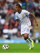 28 July 2024; Jean-Mattéo Bahoya of France during the UEFA European U19 Championship finals match between Spain and France at the National Football Stadium at Windsor Park, Belfast. Photo by Shauna Clinton/Sportsfile