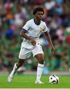 28 July 2024; Aboubaka Soumahoro of France during the UEFA European U19 Championship finals match between Spain and France at the National Football Stadium at Windsor Park, Belfast. Photo by Shauna Clinton/Sportsfile