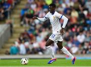 28 July 2024; Mamadou Sarr of France during the UEFA European U19 Championship finals match between Spain and France at the National Football Stadium at Windsor Park, Belfast. Photo by Shauna Clinton/Sportsfile