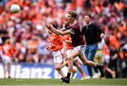 28 July 2024; Eoin Flatley, Ballintubber NS, Claremorris, Mayo, representing Galway, during the GAA INTO Cumann na mBunscol Respect Exhibition Go Games at the GAA Football All-Ireland Senior Championship Final match between Armagh and Galway at Croke Park in Dublin. Photo by Ramsey Cardy/Sportsfile