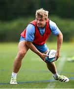 31 July 2024; Fintan Gunne during a Leinster rugby training session at UCD in Dublin. Photo by Ramsey Cardy/Sportsfile