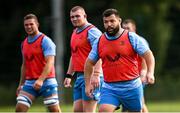 31 July 2024; Rabah Slimani during a Leinster rugby training session at UCD in Dublin. Photo by Ramsey Cardy/Sportsfile