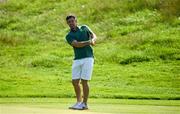 30 July 2024; Shane Lowry of Team Ireland chips onto the green during a practice round ahead of the men's golf singles at Le Golf National during the 2024 Paris Summer Olympic Games in Paris, France. Photo by Brendan Moran/Sportsfile