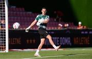 30 July 2024; Leon Pohls of Shamrock Rovers warms-up before the UEFA Champions League Second Qualifying Round second leg match between Sparta Prague and Shamrock Rovers at Letná Stadium in Prague, Czechia. Photo by Pavel Lebeda/Sportsfile