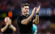 30 July 2024; Shamrock Rovers manager Stephen Bradley after their side's defeat in the UEFA Champions League Second Qualifying Round second leg match between Sparta Prague and Shamrock Rovers at Letná Stadium in Prague, Czechia. Photo by Pavel Lebeda/Sportsfile