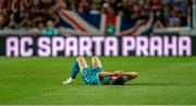30 July 2024; Josh Honohan of Shamrock Rovers after their side's defeat in the UEFA Champions League Second Qualifying Round second leg match between Sparta Prague and Shamrock Rovers at Letná Stadium in Prague, Czechia. Photo by Pavel Lebeda/Sportsfile