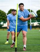 31 July 2024; Thomas Clarkson during a Leinster rugby training session at UCD in Dublin. Photo by Ramsey Cardy/Sportsfile
