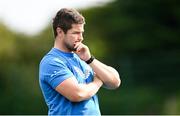 31 July 2024; Interim Academy Scrum Coach Jason Harris-Wright during a Leinster rugby training session at UCD in Dublin. Photo by Ramsey Cardy/Sportsfile