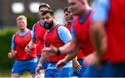 31 July 2024; Assistant coach Tyler Bleyendaal during a Leinster rugby training session at UCD in Dublin. Photo by Ramsey Cardy/Sportsfile