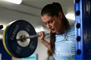 30 July 2024; Ella Roberts during Leinster rugby women's season launch at Energia Park in Dublin. Photo by Shauna Clinton/Sportsfile